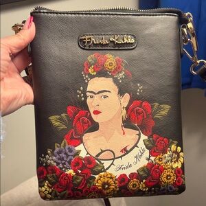 Frida Artistic Black Crossbody Bag